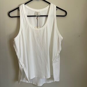 CALIA by Carrie Underwood Womens S Tank Pure White Striped Wicking Breathable